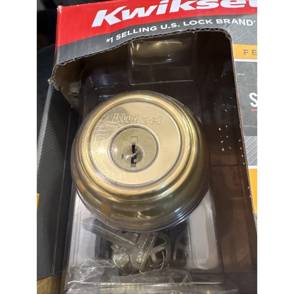 Kwikset Keyed Both Sides Polished Brass Deadbolt Double Cylinder 985 99850-071